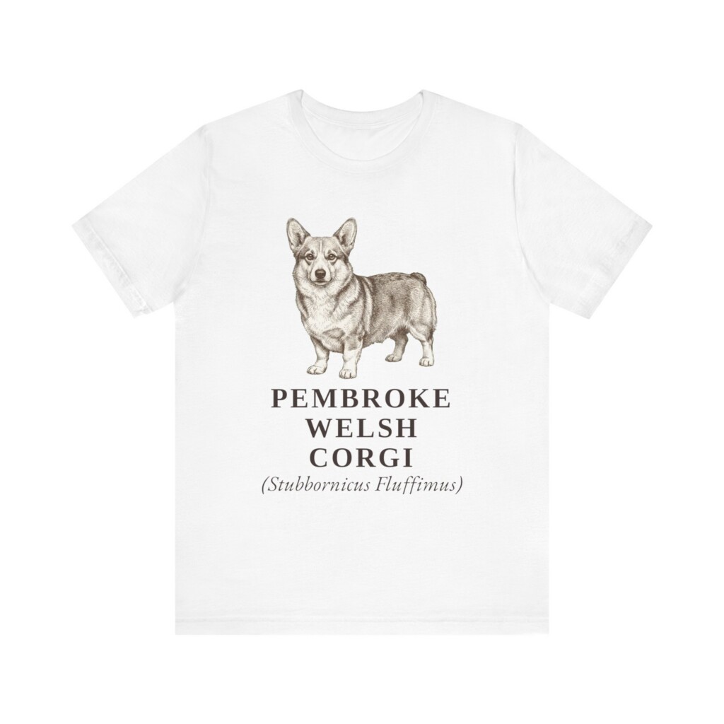 Pembroke Welsh Corgi Latin Shirt, Vintage Dog Sketch Tee, Dog Latin Gift