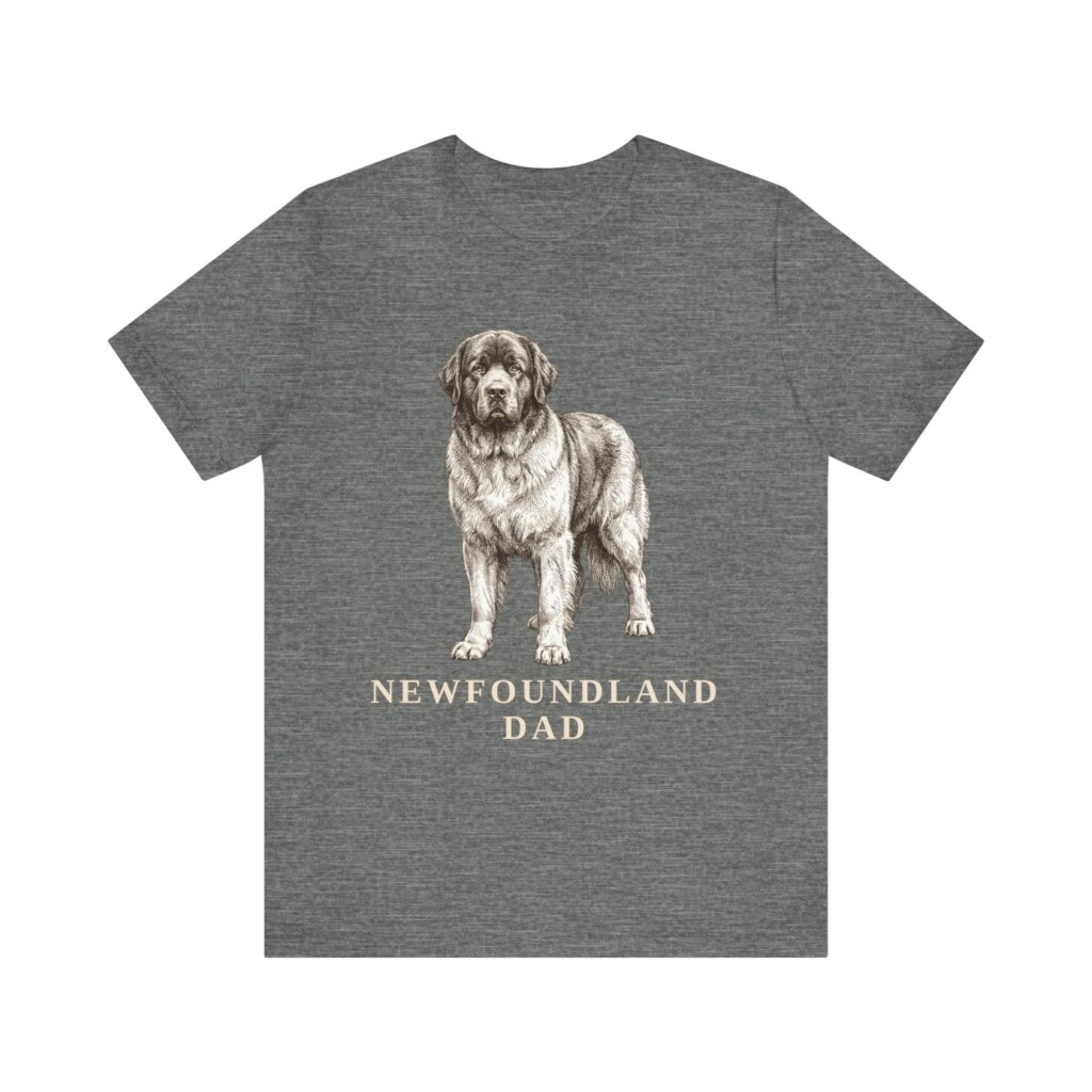 Newfoundland Dog Dad Shirt, Vintage Dog Sketch Tee, Dog Dad Gift