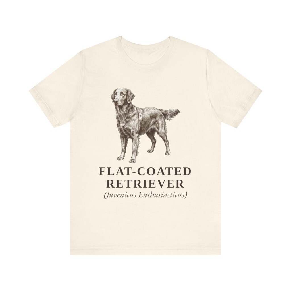 Flat-Coated Retriever Latin Shirt, Vintage Dog Sketch Tee, Dog Latin Gift
