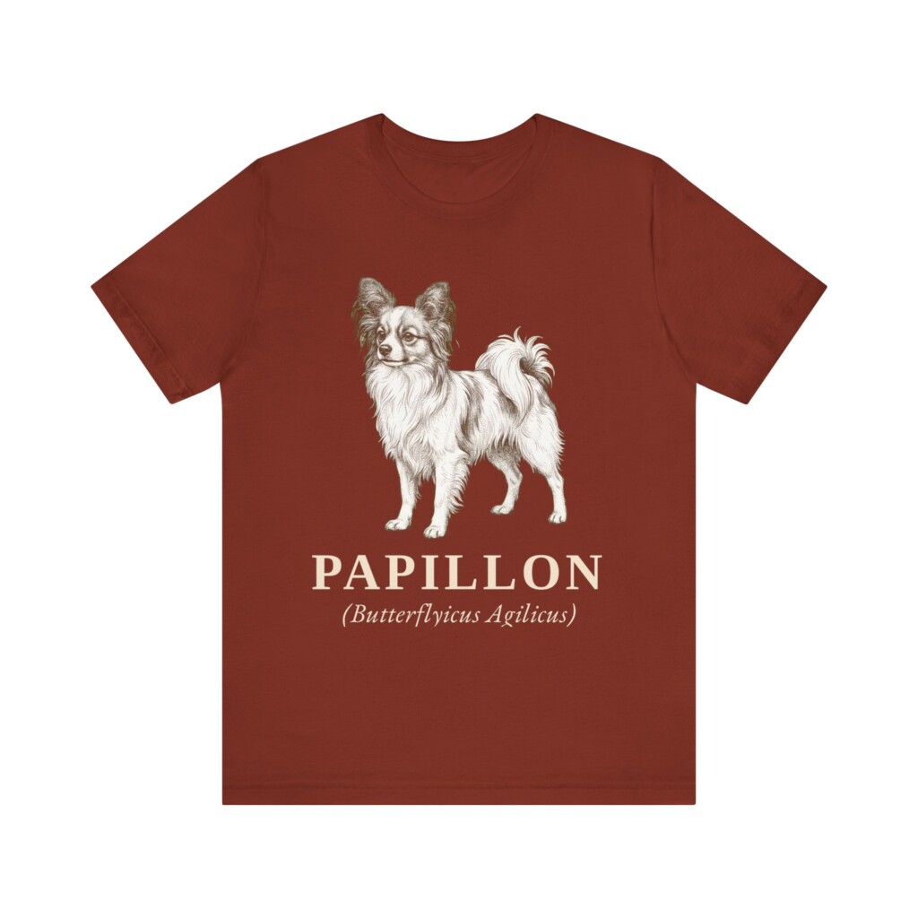 Papillon Latin Shirt, Vintage Dog Sketch Tee, Dog Latin Gift