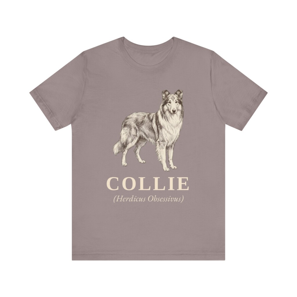 Collie Latin Shirt, Vintage Dog Sketch Tee, Dog Latin Gift
