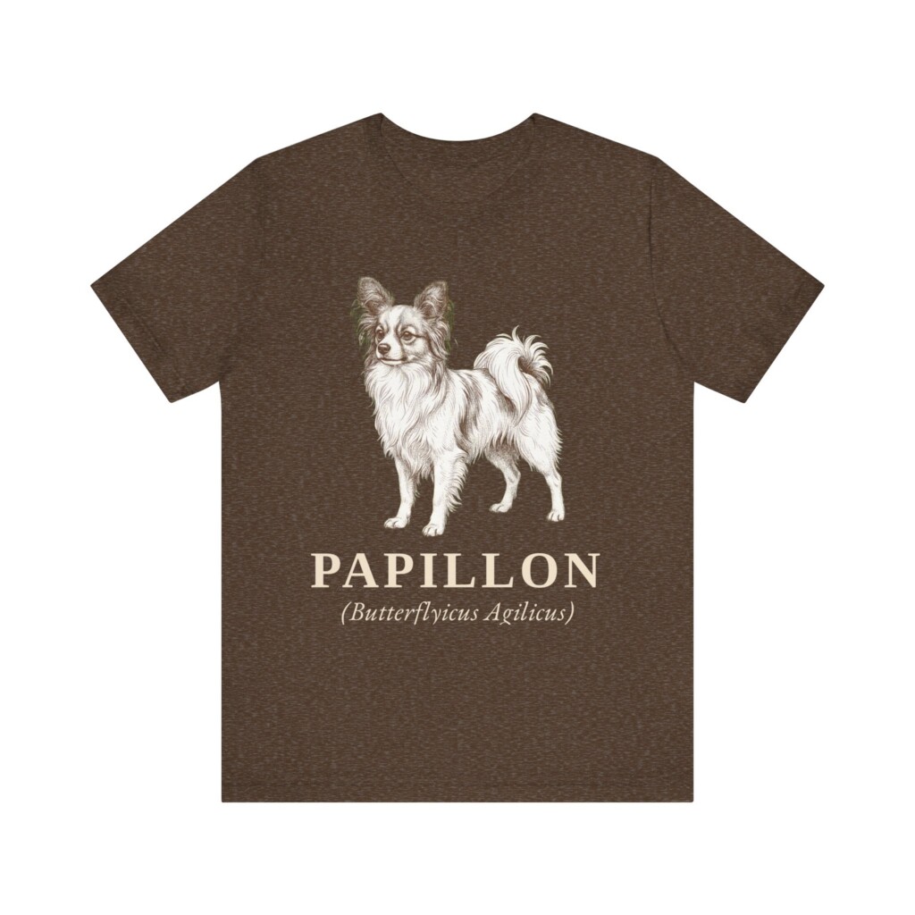 Papillon Latin Shirt, Vintage Dog Sketch Tee, Dog Latin Gift