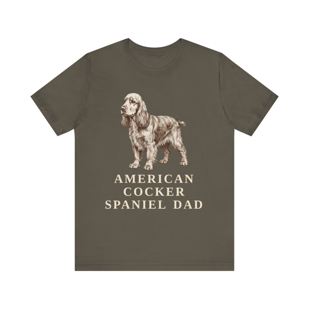 Cocker Spaniel Dad Shirt, Vintage Dog Sketch Tee, Dog Dad Gift