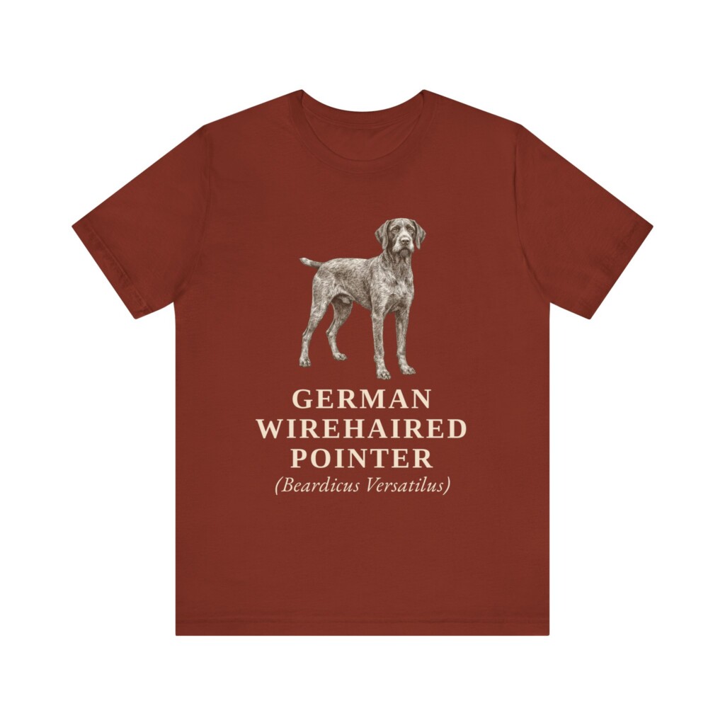German Wirehaired Pointer Latin Shirt, Vintage Dog Sketch Tee, Dog Latin Gift