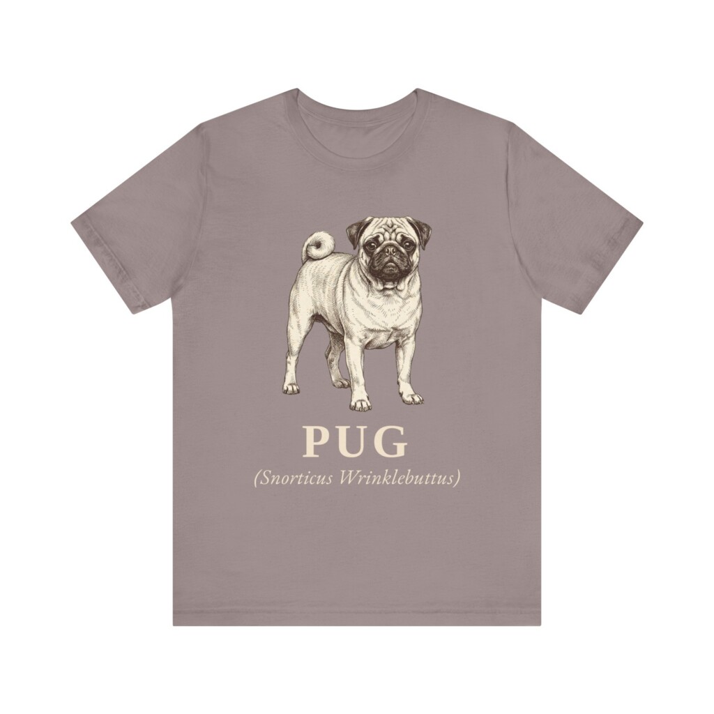 Pug Latin Shirt, Vintage Dog Sketch Tee, Dog Latin Gift