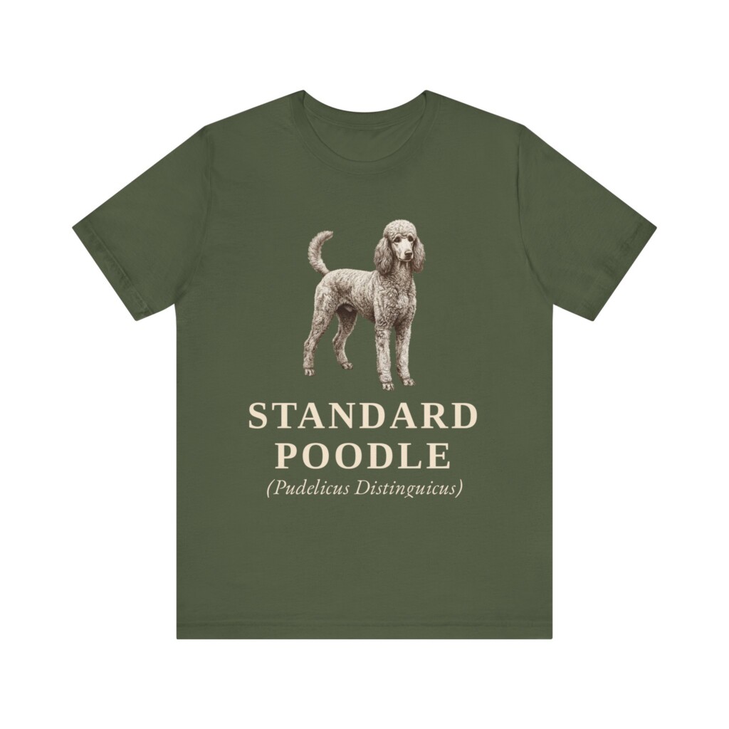 Standard Poodle Latin Shirt, Vintage Dog Sketch Tee, Dog Latin Gift