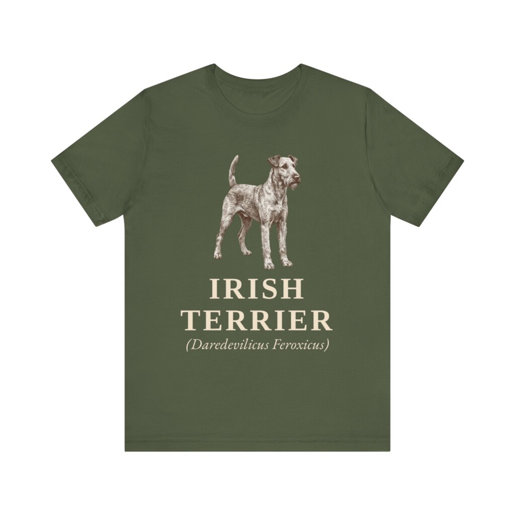 Irish Terrier Latin Shirt, Vintage Dog Sketch Tee, Dog Latin Gift