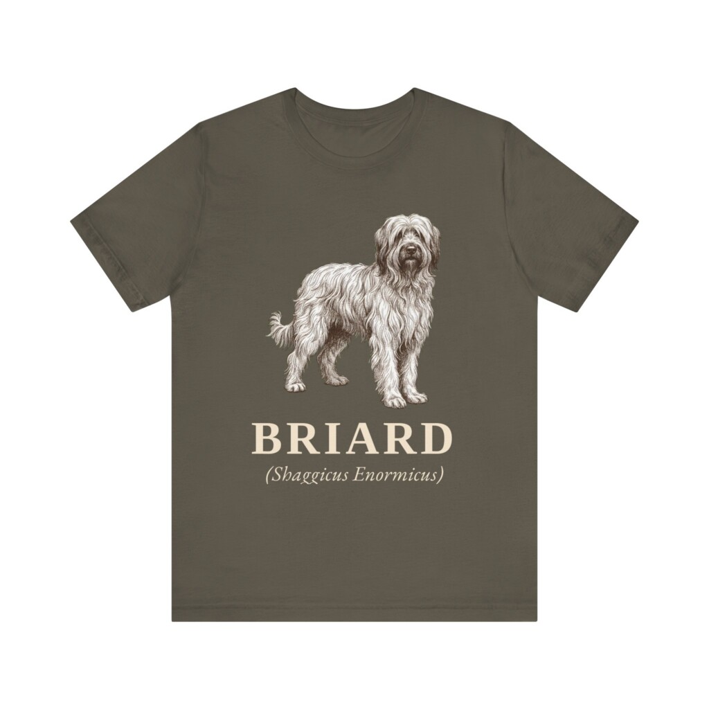 Briard Latin Shirt, Vintage Dog Sketch Tee, Dog Latin Gift