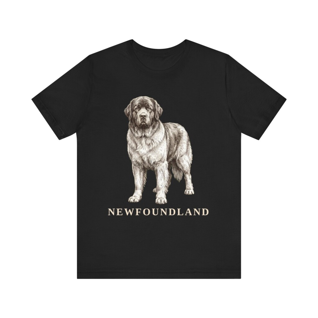 Newfoundland Dog Lover Shirt, Vintage Dog Sketch Tee, Dog Lover Gift Newfoundland Dog Lover Shirt, Vintage Dog Sketch Tee, Dog Lover Gift