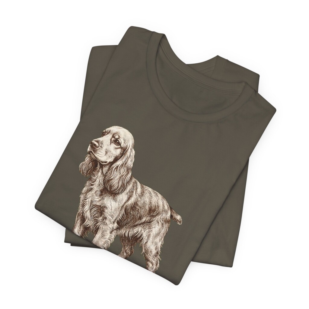 Cocker Spaniel Lover Shirt, Vintage Dog Sketch Tee, Dog Lover Gift