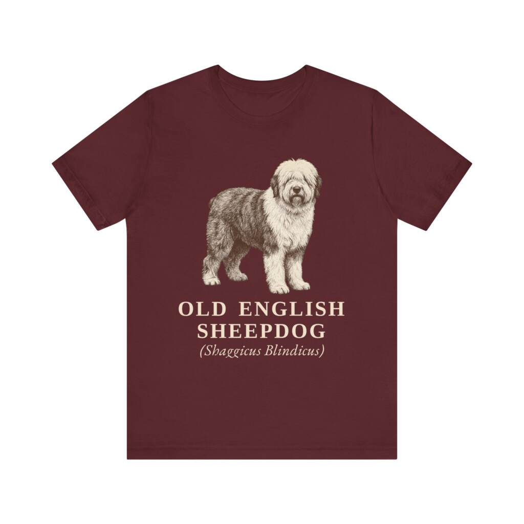 Old English Sheepdog Latin Shirt, Vintage Dog Sketch Tee, Dog Latin Gift