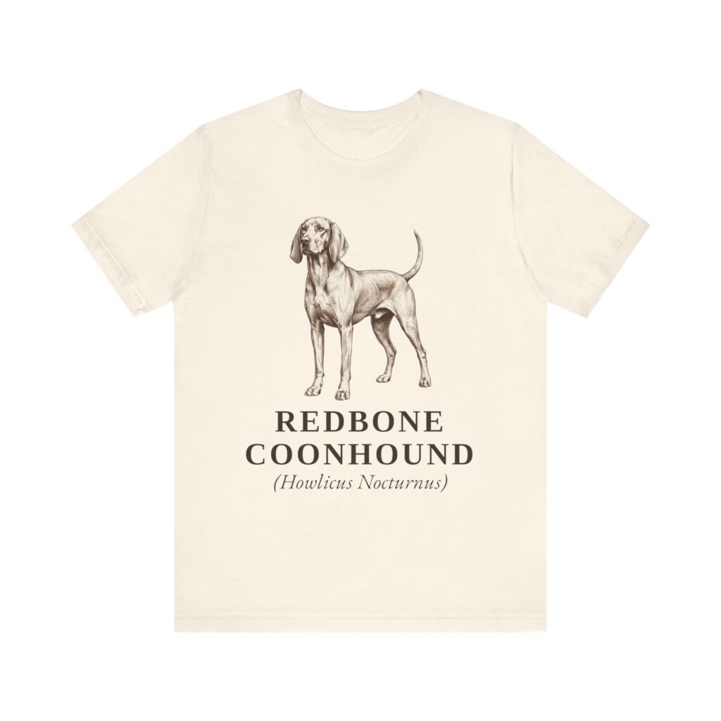 Redbone Coonhound Latin Shirt, Vintage Dog Sketch Tee, Dog Latin Gift