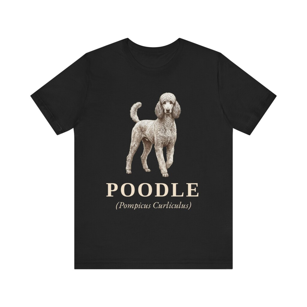 Poodle Latin Shirt, Vintage Dog Sketch Tee, Dog Latin Gift
