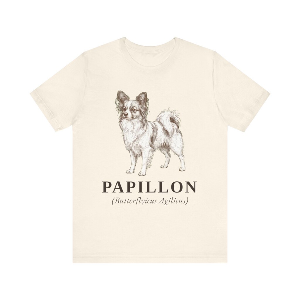 Papillon Latin Shirt, Vintage Dog Sketch Tee, Dog Latin Gift