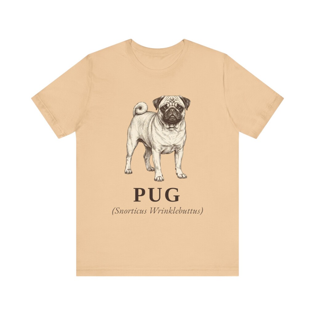 Pug Latin Shirt, Vintage Dog Sketch Tee, Dog Latin Gift