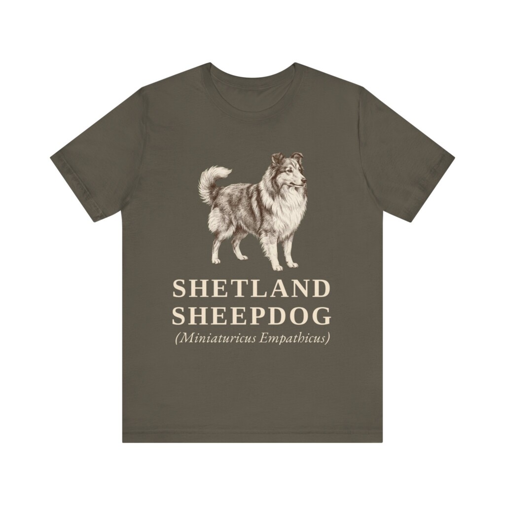 Shetland Sheepdog Latin Shirt, Vintage Dog Sketch Tee, Dog Latin Gift