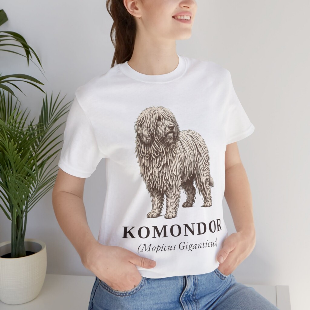 Komondor Latin Shirt, Vintage Dog Sketch Tee, Dog Latin Gift