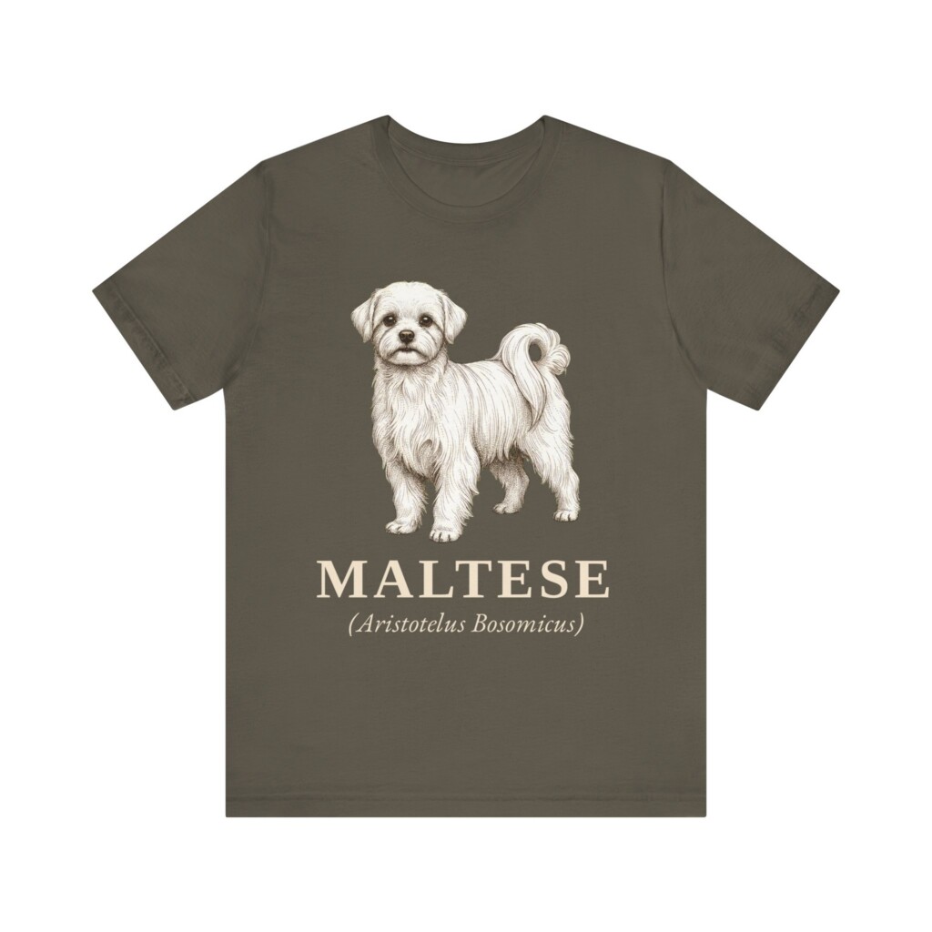 Maltese Latin Shirt, Vintage Dog Sketch Tee, Dog Latin Gift