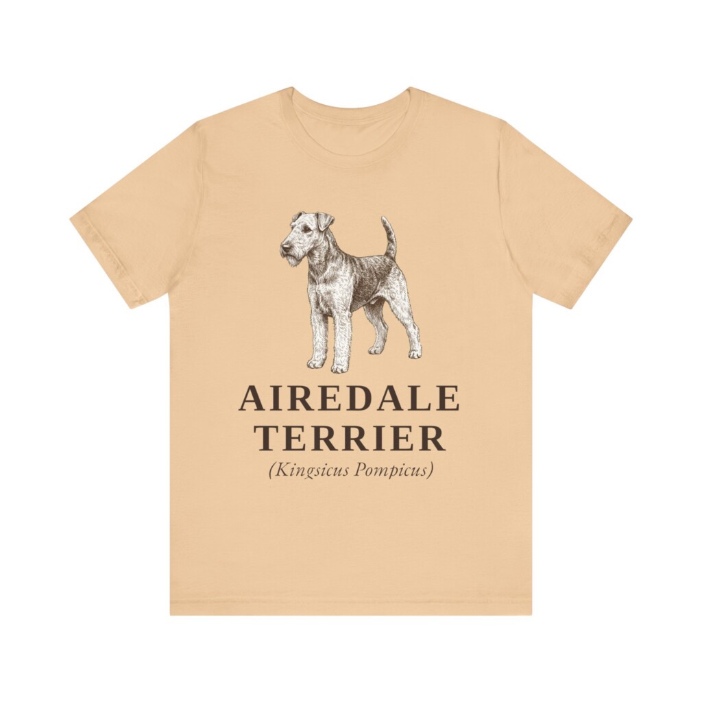 Airedale Terrier Latin Shirt, Vintage Dog Sketch Tee, Dog Latin Gift