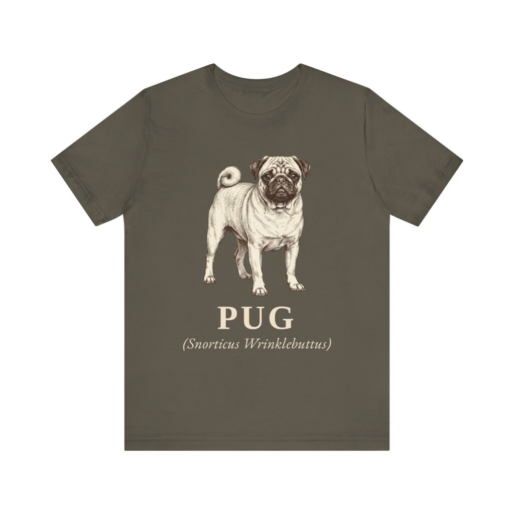 Pug Latin Shirt, Vintage Dog Sketch Tee, Dog Latin Gift