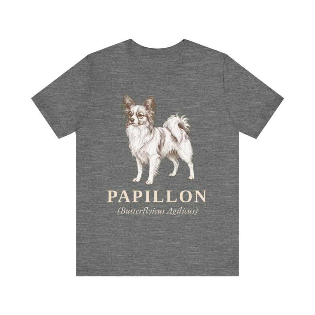 Papillon Latin Shirt, Vintage Dog Sketch Tee, Dog Latin Gift