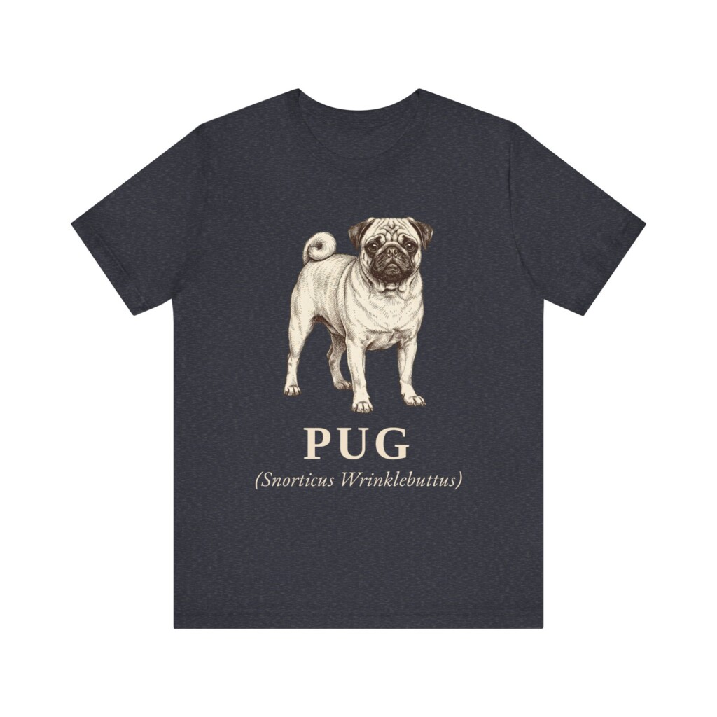 Pug Latin Shirt, Vintage Dog Sketch Tee, Dog Latin Gift