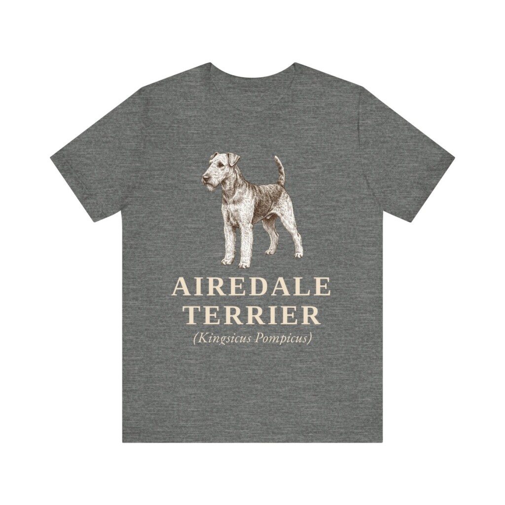 Airedale Terrier Latin Shirt, Vintage Dog Sketch Tee, Dog Latin Gift