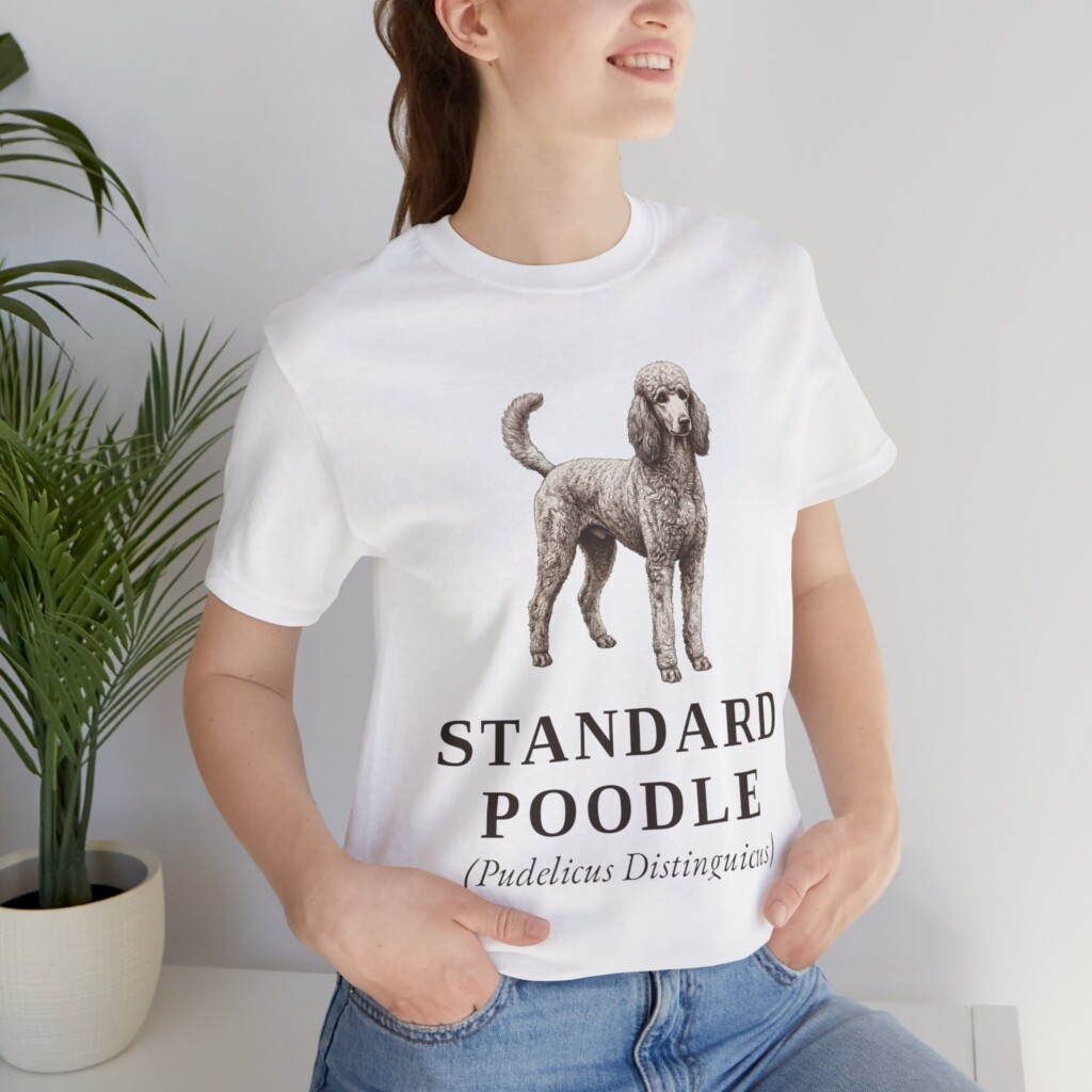 Standard Poodle Latin Shirt, Vintage Dog Sketch Tee, Dog Latin Gift