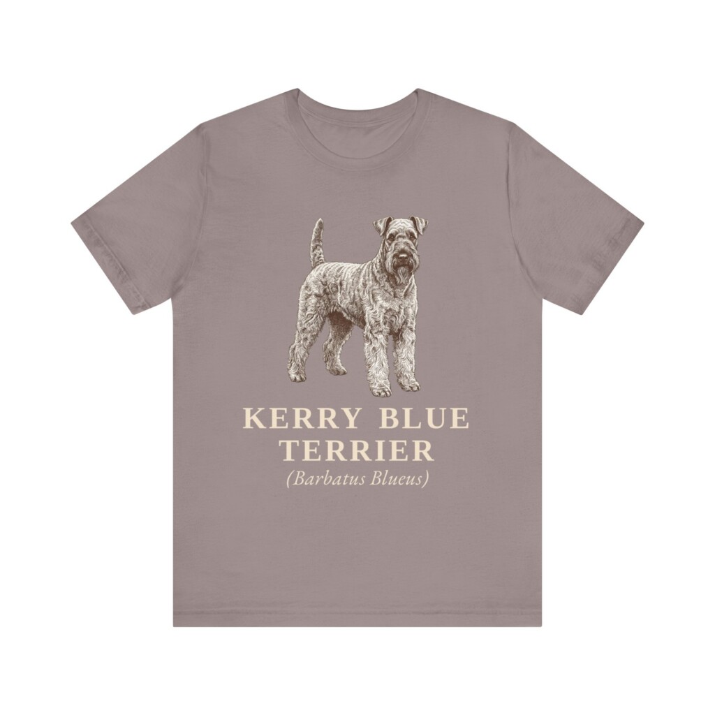 Kerry Blue Terrier Latin Shirt, Vintage Dog Sketch Tee, Dog Latin Gift