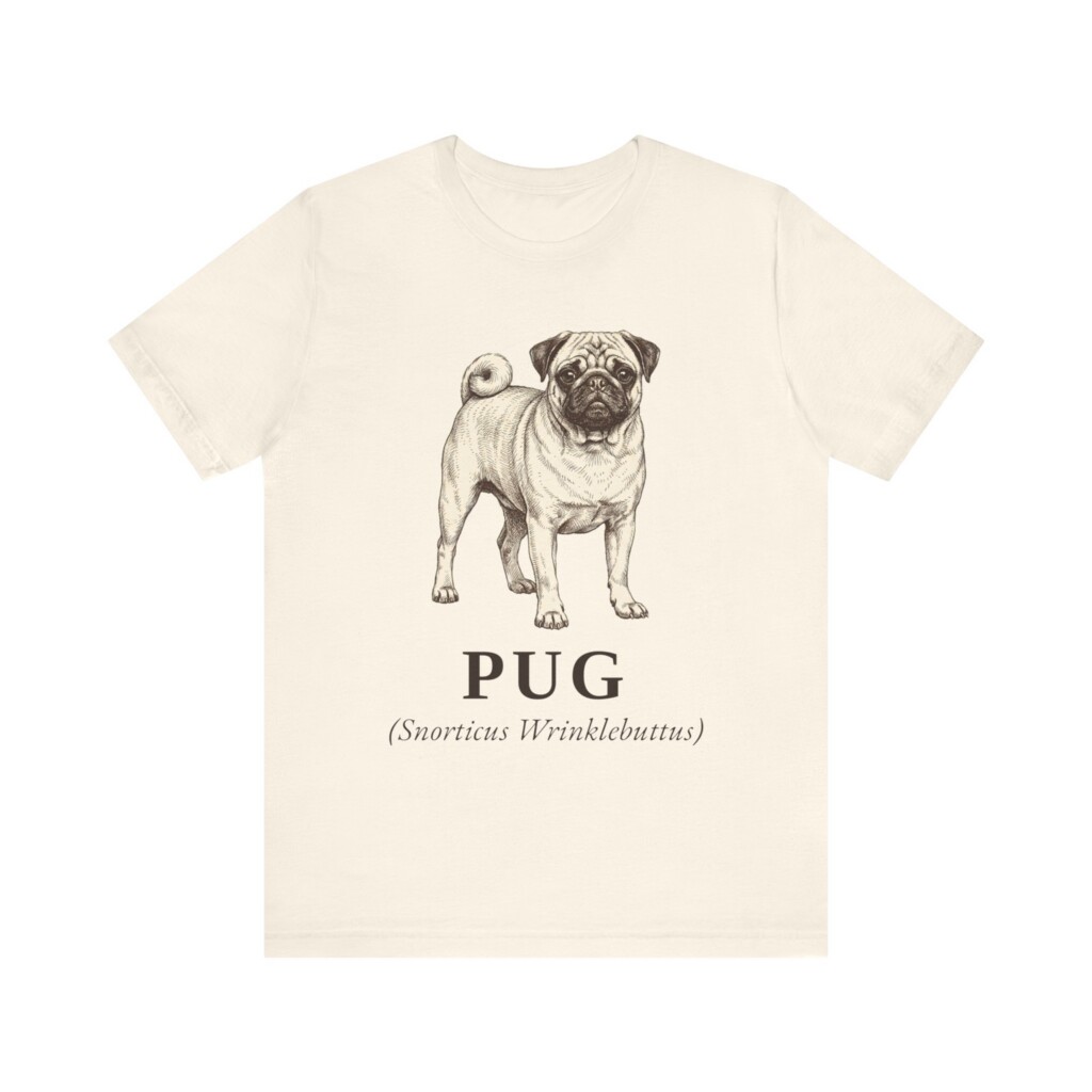 Pug Latin Shirt, Vintage Dog Sketch Tee, Dog Latin Gift
