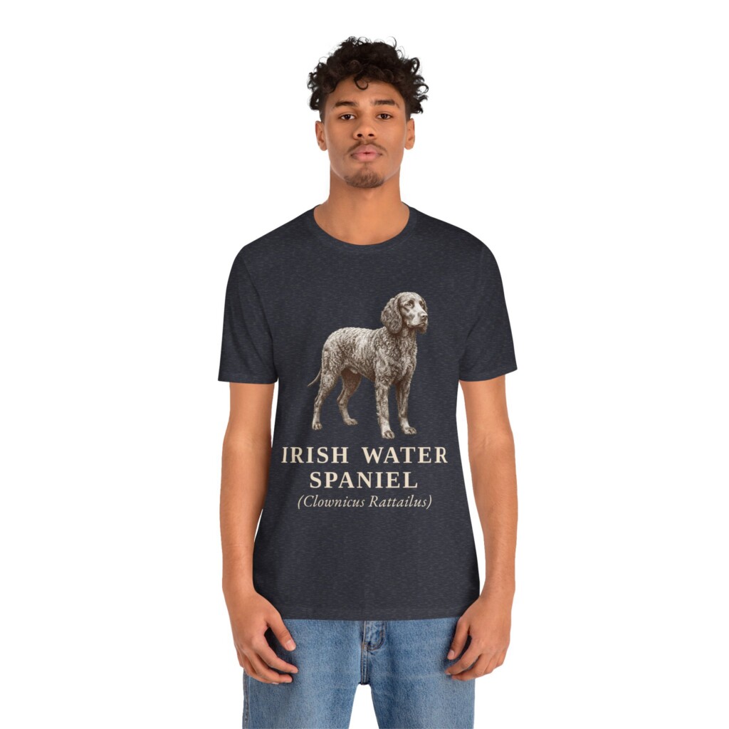 Irish Water Spaniel Latin Shirt, Vintage Dog Sketch Tee, Dog Latin Gift