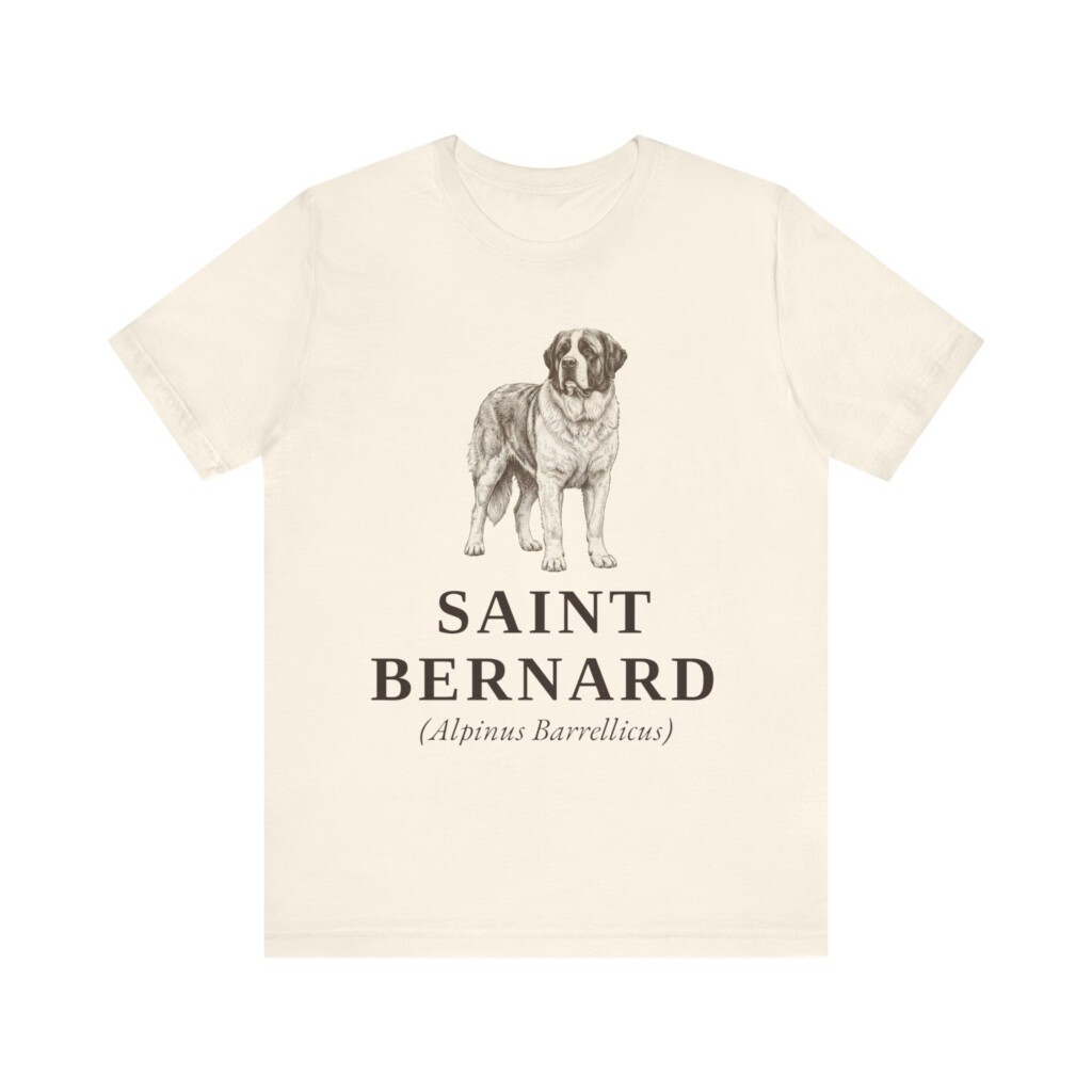 Saint Bernard Latin Shirt, Vintage Dog Sketch Tee, Dog Latin Gift