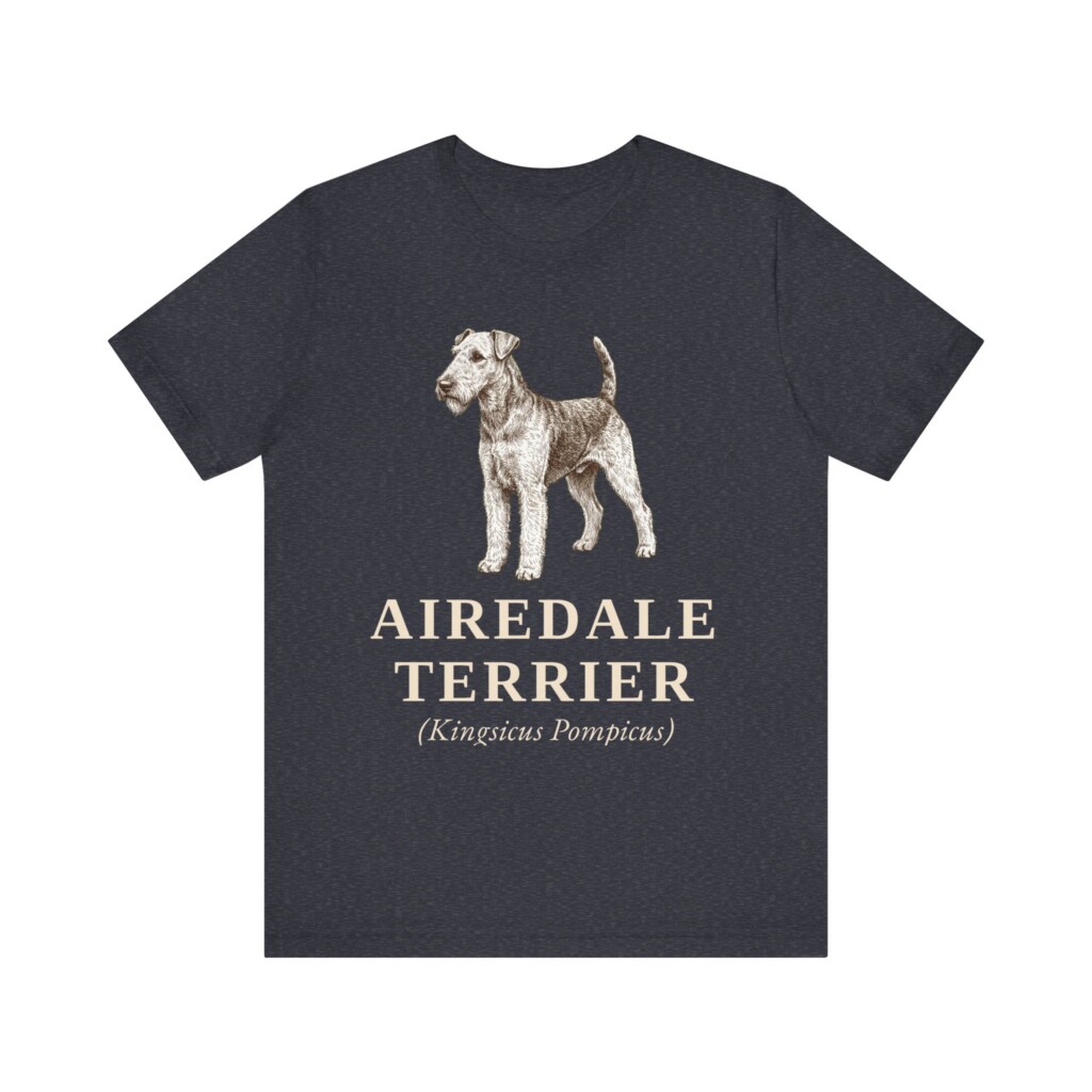 Airedale Terrier Latin Shirt, Vintage Dog Sketch Tee, Dog Latin Gift