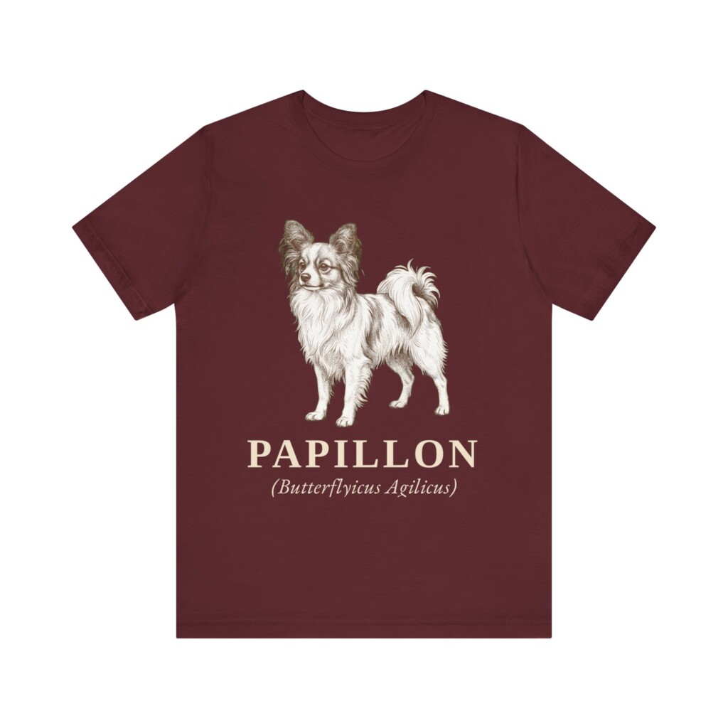 Papillon Latin Shirt, Vintage Dog Sketch Tee, Dog Latin Gift