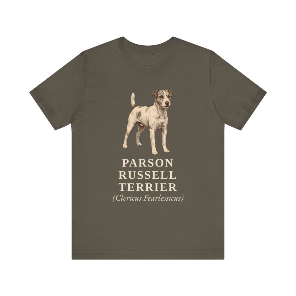 Parson Russell Terrier Latin Shirt, Vintage Dog Sketch Tee, Dog Latin Gift