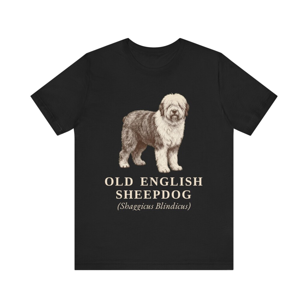 Old English Sheepdog Latin Shirt, Vintage Dog Sketch Tee, Dog Latin Gift