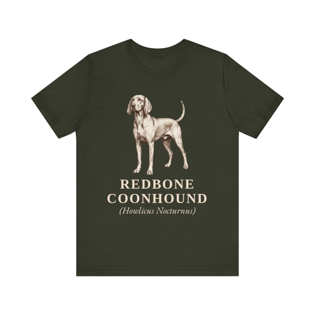 Redbone Coonhound Latin Shirt, Vintage Dog Sketch Tee, Dog Latin Gift
