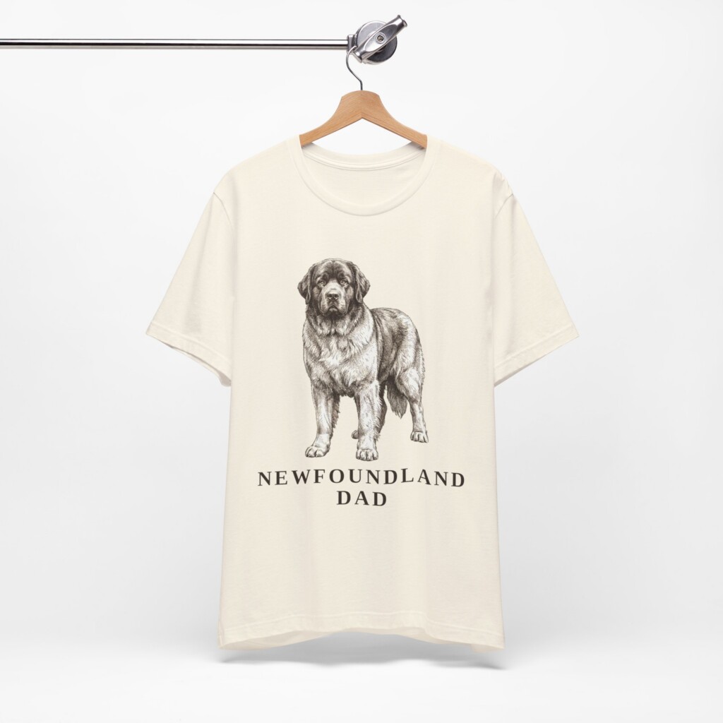 Newfoundland Dog Dad Shirt, Vintage Dog Sketch Tee, Dog Dad Gift