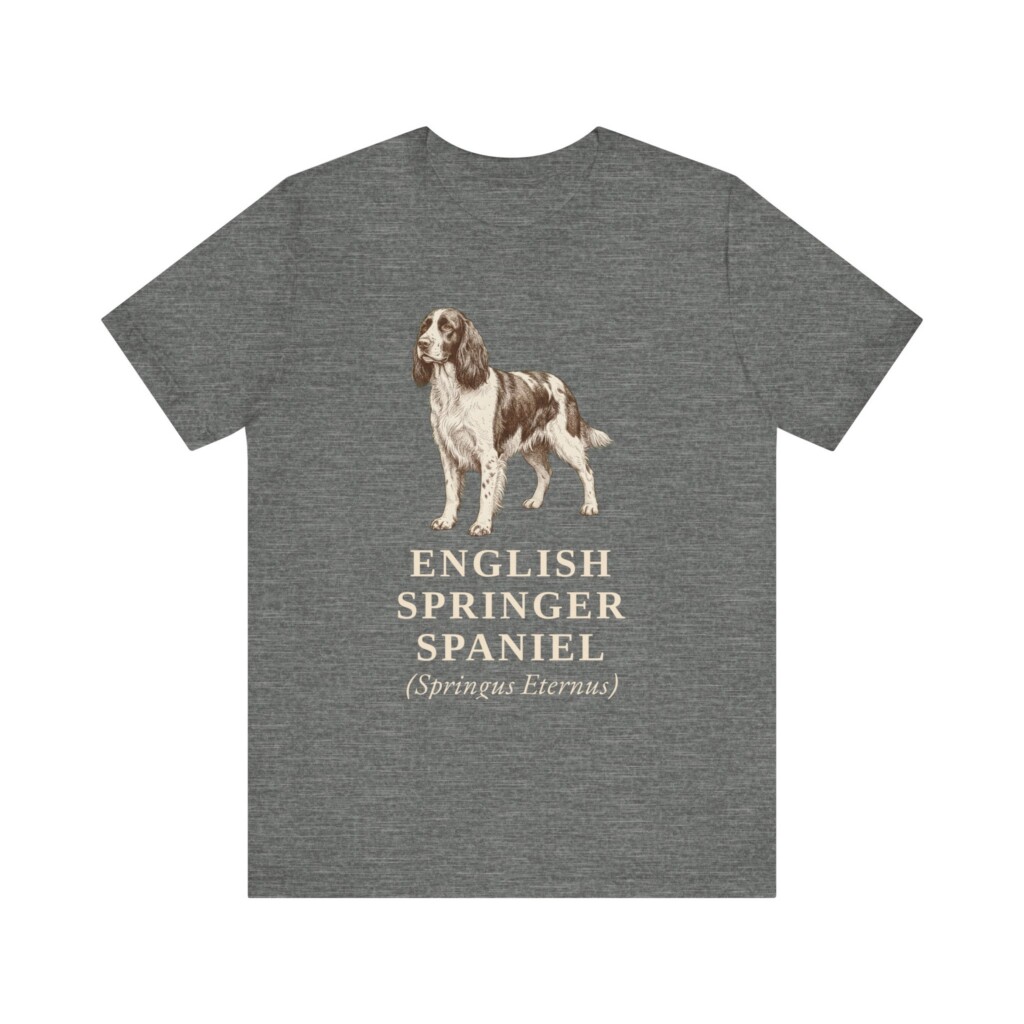 English Springer Spaniel Latin Shirt, Vintage Dog Sketch Tee, Dog Latin Gift