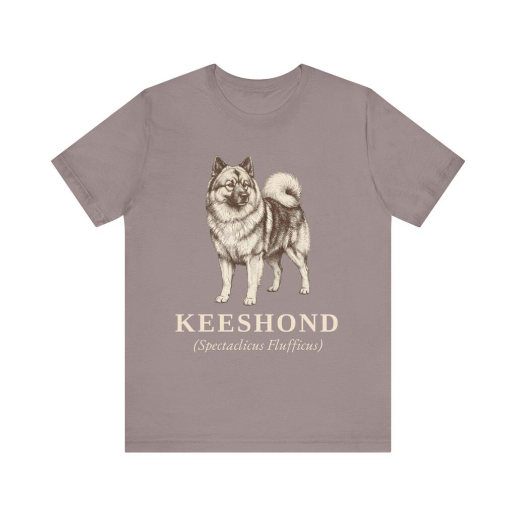 Keeshond Latin Shirt, Vintage Dog Sketch Tee, Dog Latin Gift