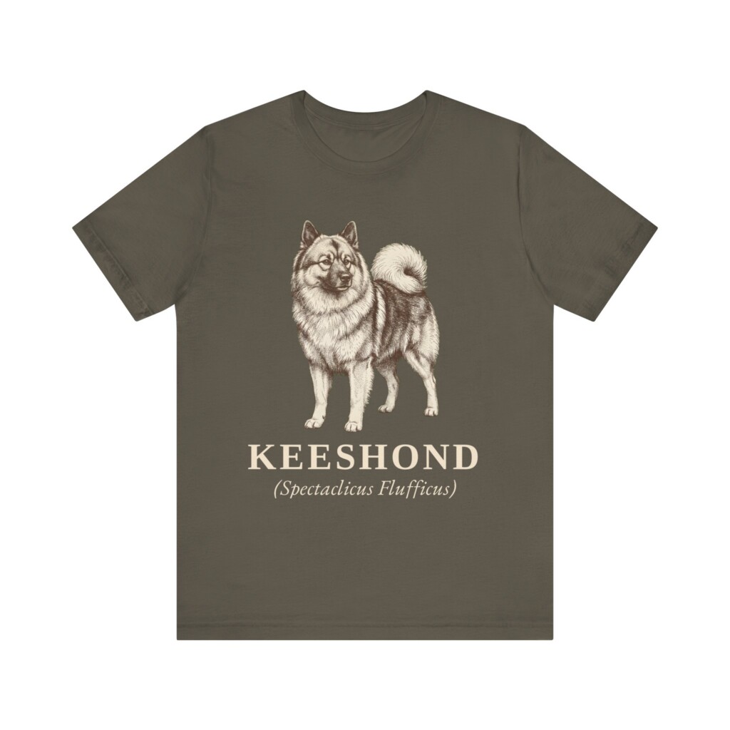 Keeshond Latin Shirt, Vintage Dog Sketch Tee, Dog Latin Gift