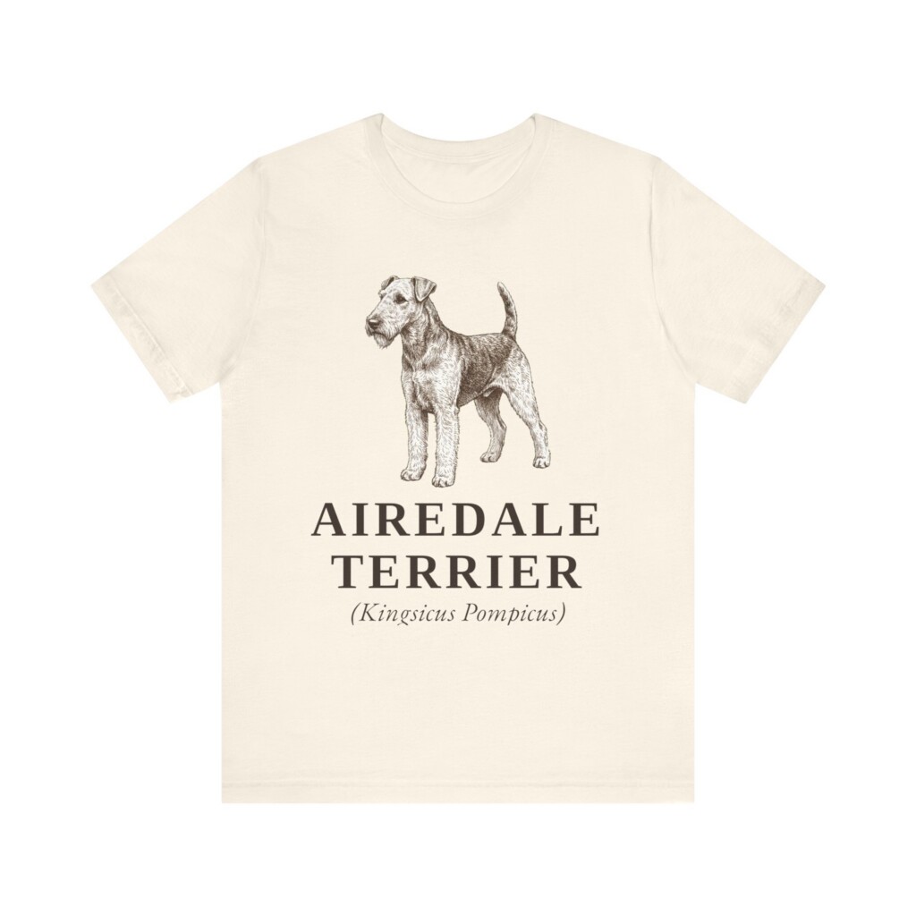 Airedale Terrier Latin Shirt, Vintage Dog Sketch Tee, Dog Latin Gift