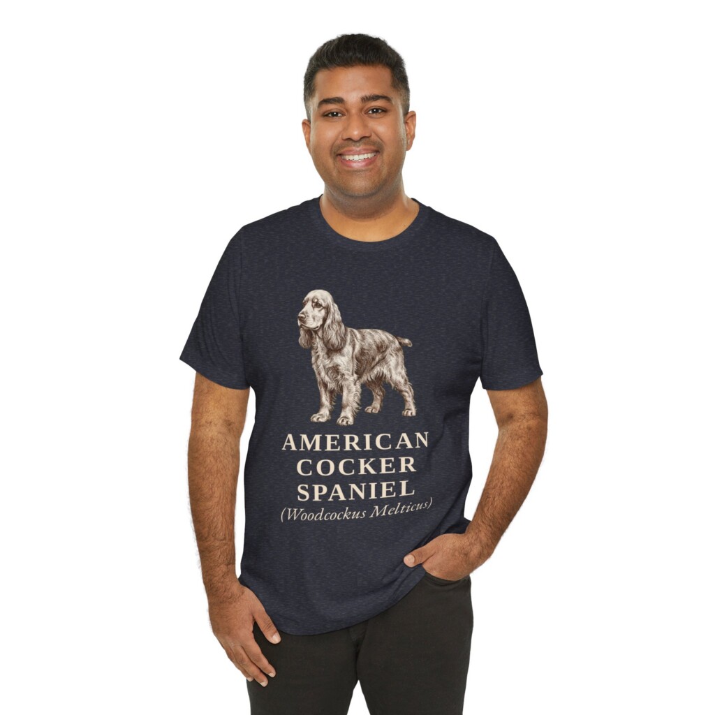 American Cocker Spaniel Latin Shirt, Vintage Dog Sketch Tee, Dog Latin Gift