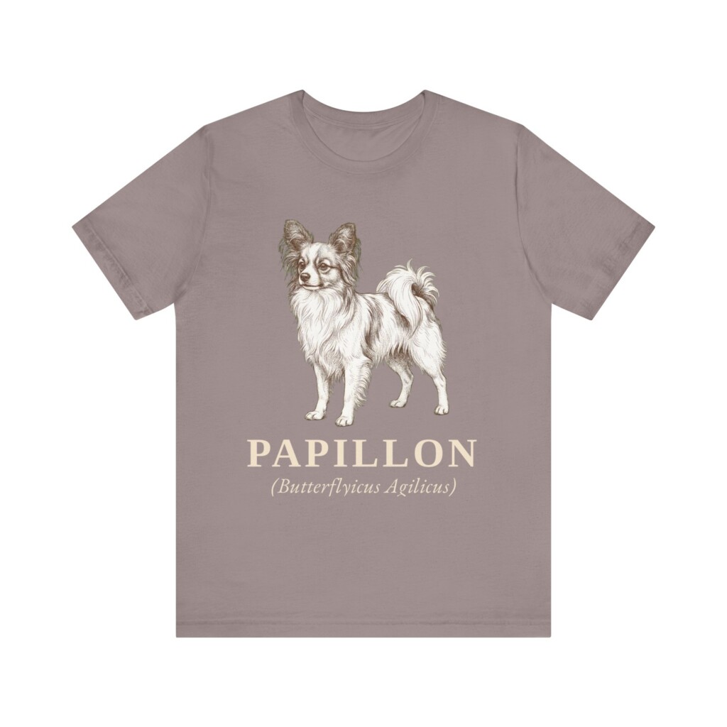 Papillon Latin Shirt, Vintage Dog Sketch Tee, Dog Latin Gift