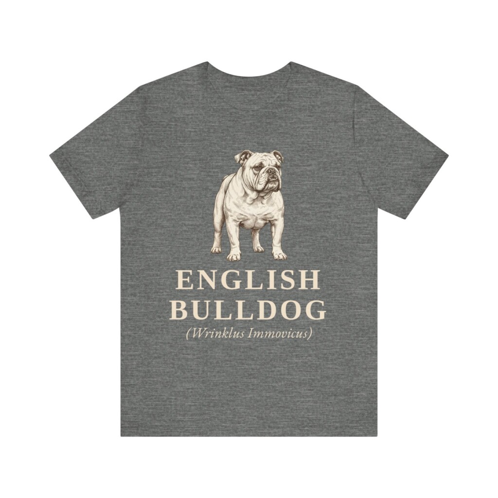 English Bulldog Latin Shirt, Vintage Dog Sketch Tee, Dog Latin Gift