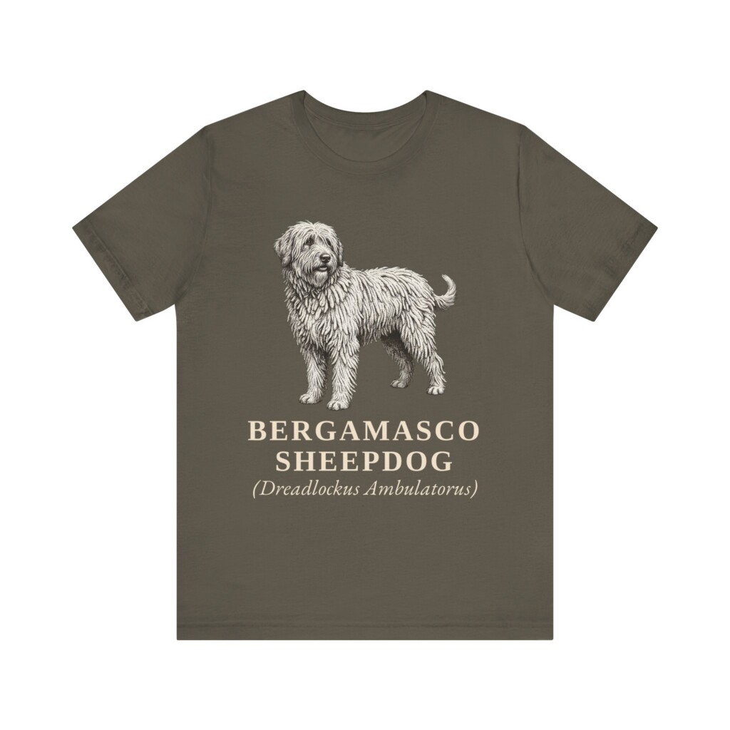 Bergamasco Sheepdog Latin Shirt, Vintage Dog Sketch Tee, Dog Latin Gift