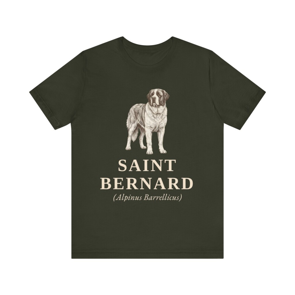 Saint Bernard Latin Shirt, Vintage Dog Sketch Tee, Dog Latin Gift