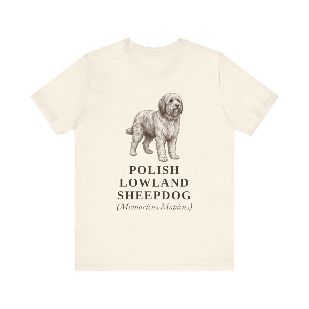 Polish Lowland Sheepdog Latin Shirt, Vintage Dog Sketch Tee, Dog Latin Gift