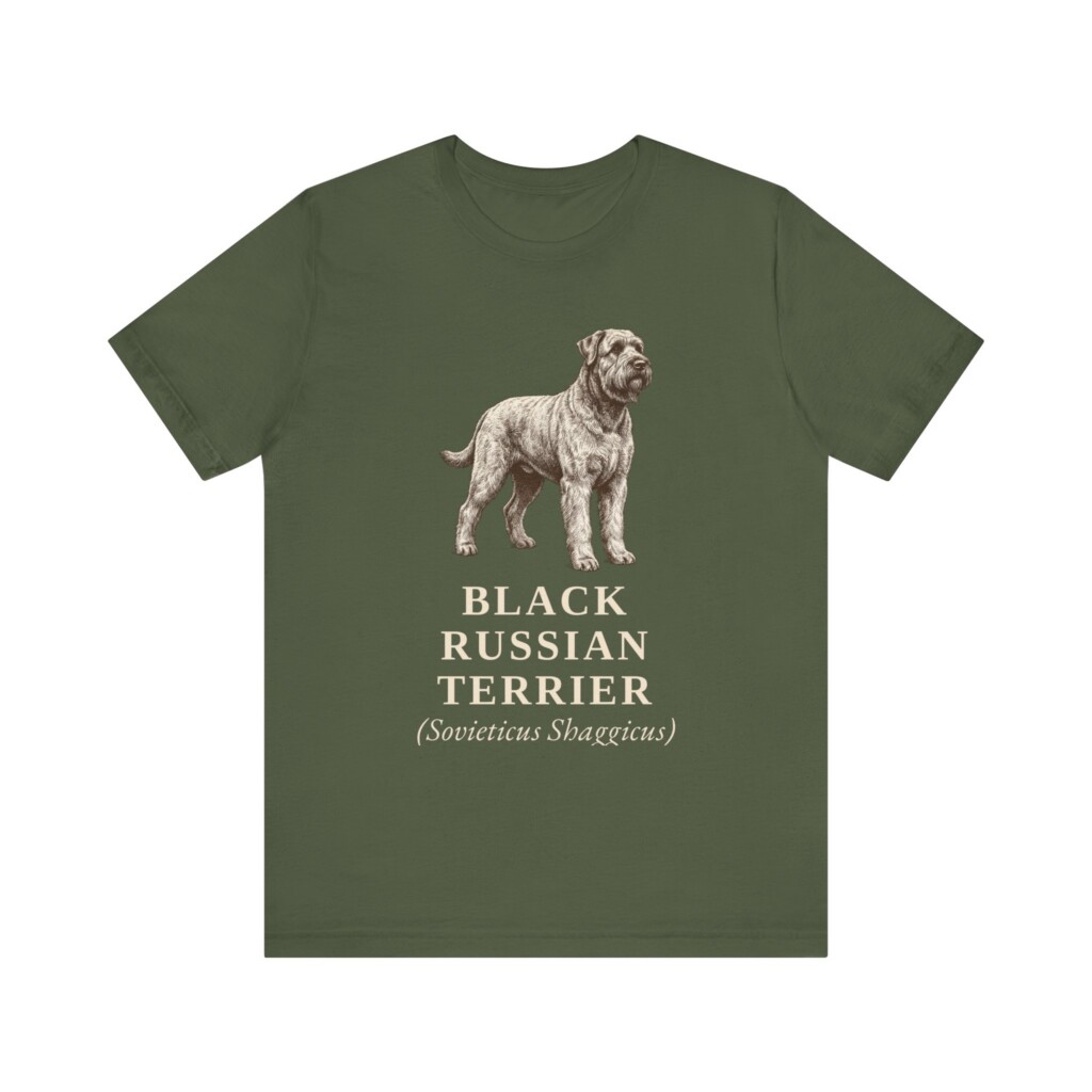 Black Russian Terrier Latin Shirt, Vintage Dog Sketch Tee, Dog Latin Gift