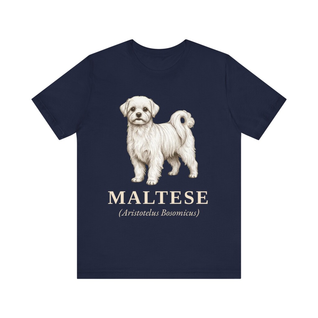 Maltese Latin Shirt, Vintage Dog Sketch Tee, Dog Latin Gift